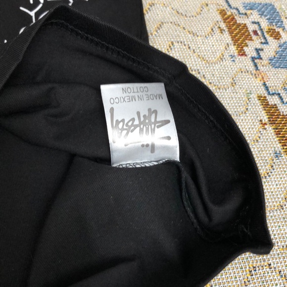 Stussy Black Short Sleeve Tee with Urban Graphic Design - Picture 4 of 7